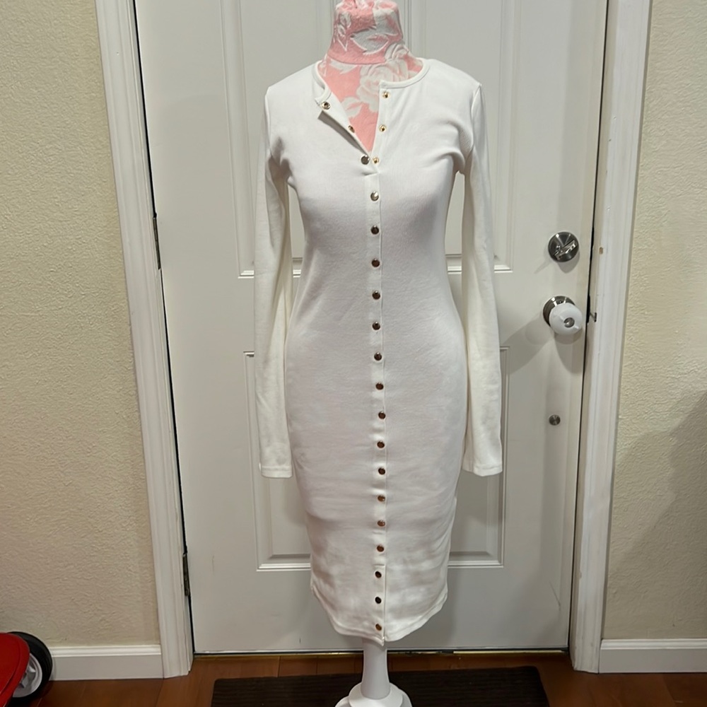 Long sleeve midi bodycon dress